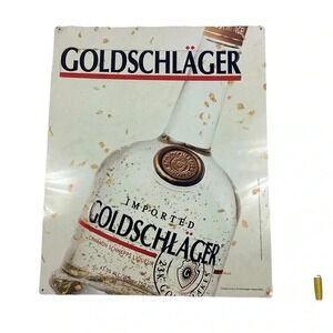 Vintage Goldschlager cinnamon schnapps liqueur metal sign